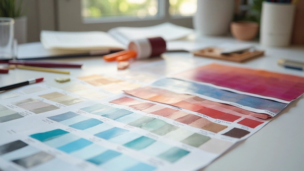 Kleurenpalet voorbeeld met psychologische betekenissen van verschillende kleuren gebruikt in webdesign